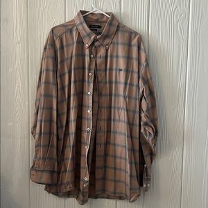 Southern Marsh Tan and Blue Plaid Shirt